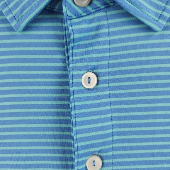 Vineyard Vines Performance Polo Shirt Men Striped Blue Green Stretch Adult Peru - Picture 4 of 16